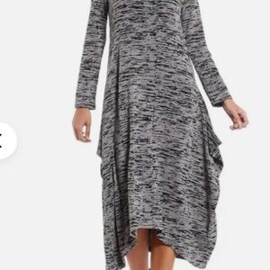 Bryn Walker 6/8 Asymmetrical Chelsea Maxi Dress Lagenlook Zebra Print Tulip